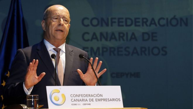 Pedro Ortega, presidente de la Confederación Canaria de Empresarios. / EFE