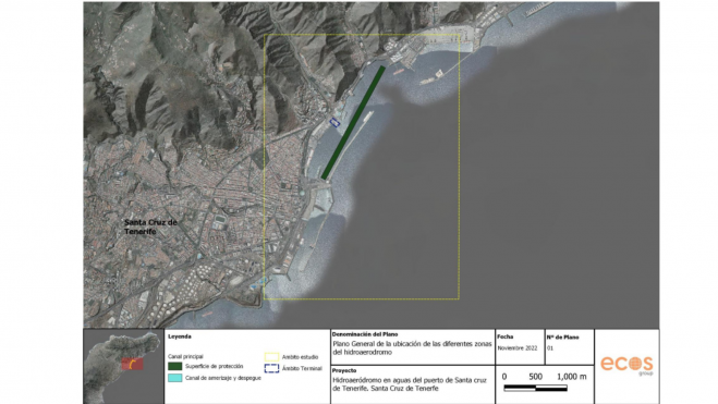Ilustración de Surcar Airlines del proyecto para la construcción de un hidroaeródromo en Santa Cruz de Tenerife (1)