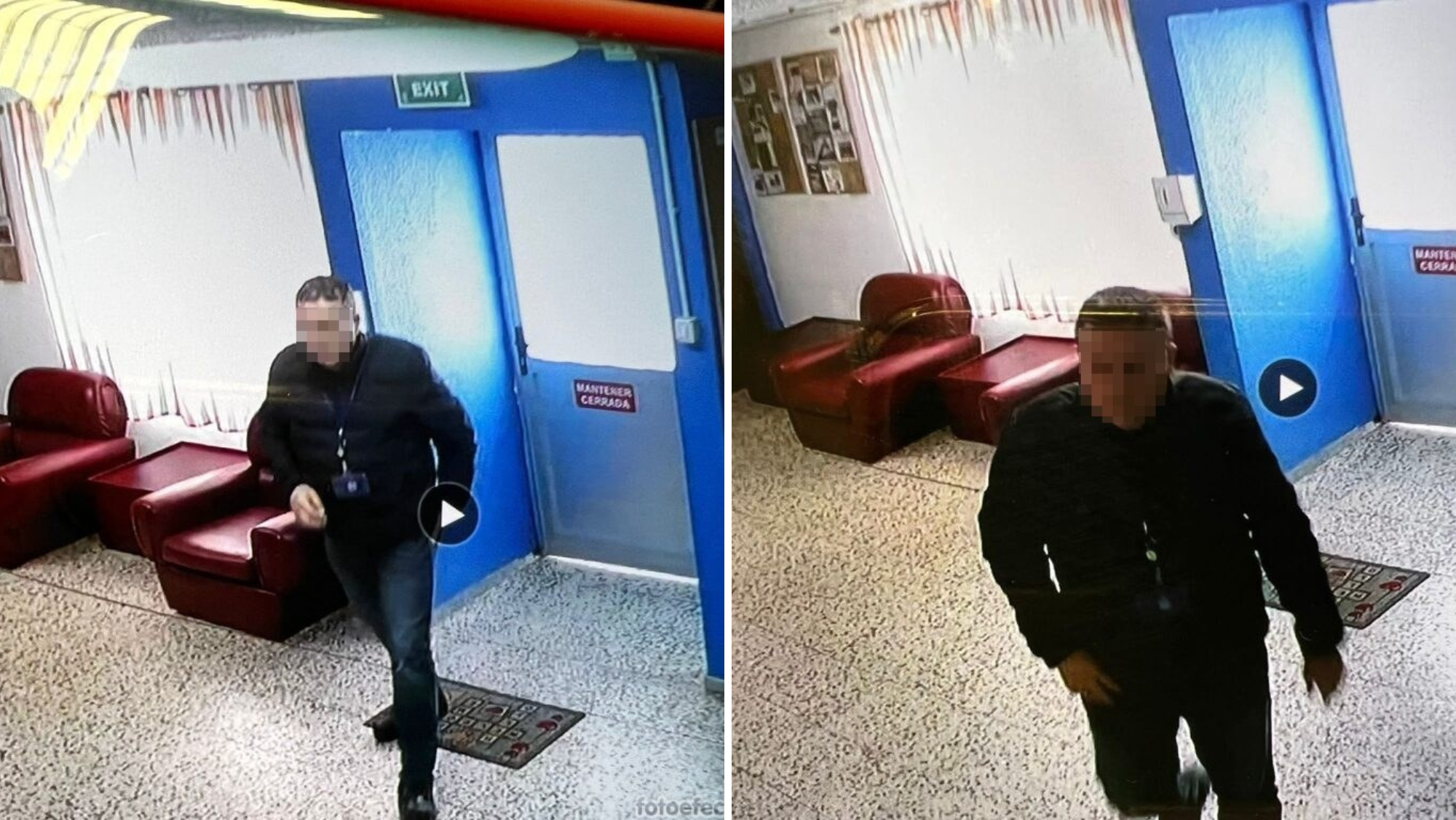 Imágenes captadas por las cámaras seguridad del campo de tiro de La Gallardina del presunto autor del robo de un arma de fuego cargada./ Cedidas