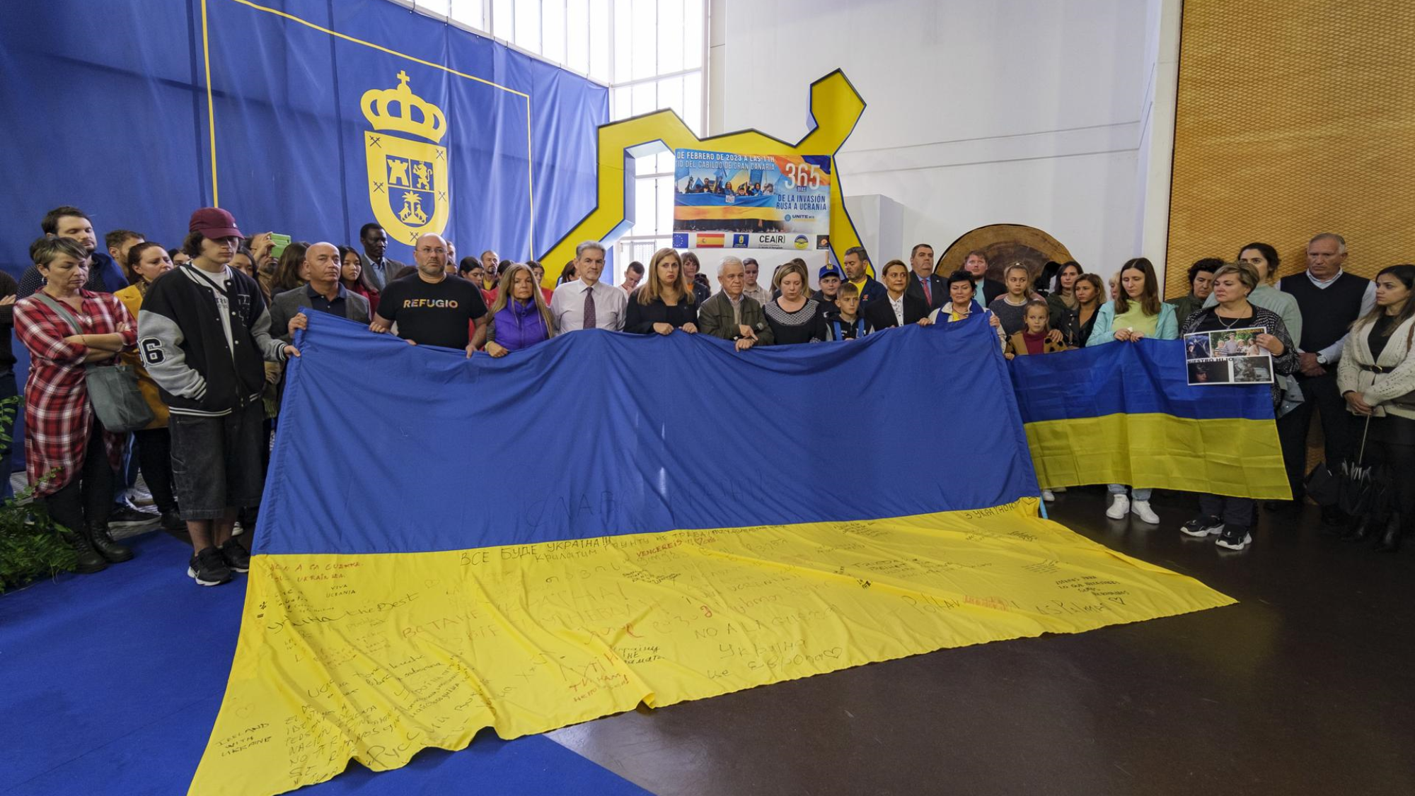 El colectivo ucraniano quiere seguir exponiendo el sufrimiento y el padecimiento del pueblo ucraniano en este conflicto. / EFE / Ángel Medina G.