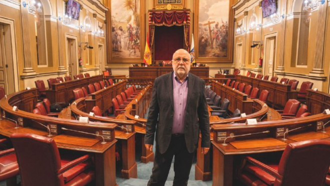El diputado regional Manuel Marrero en el Parlamento de Canarias.Podemos