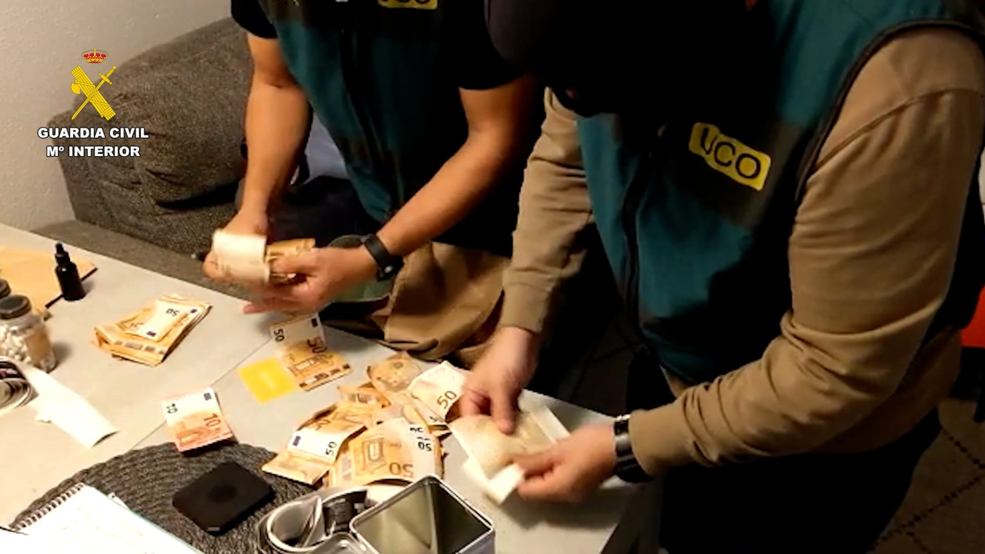 Esta operación, iniciada en el año 2021, es la primera desarrollada en el territorio nacional contra el tráfico de este tipo de sustancias. /Guardia Civil