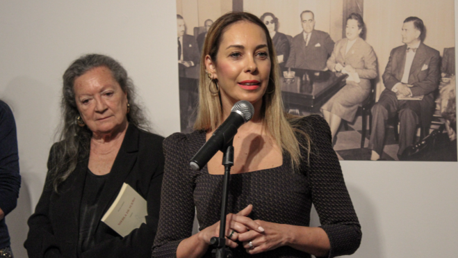 Guacimara Medina, consejera de Cultura del Cabildo grancanario, durante un homenaje a Pino Ojeda. / AH Guacimara Medina, consejera de Cultura del Cabildo grancanario, durante un homenaje a Pino Ojeda. / AH