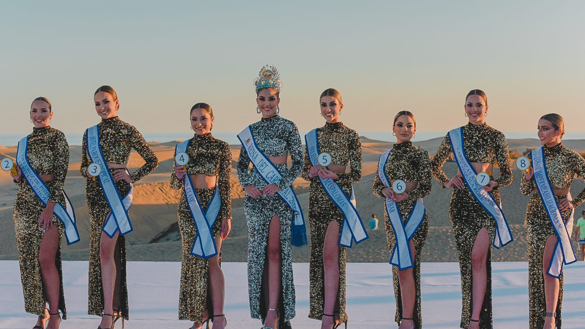 Candidatas a reina del Carnaval de Maspalomas./ Ayuntamiento de San Bartolomé de Tirajana