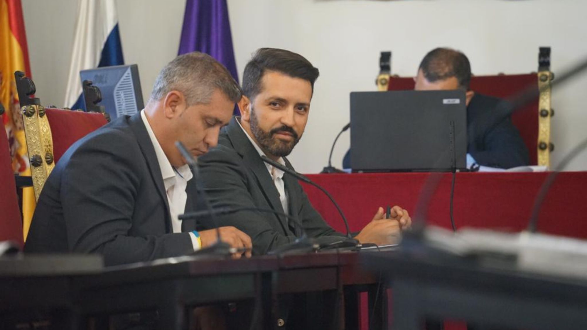 Jonathan Domínguez en un Pleno de La Laguna. / Cedida