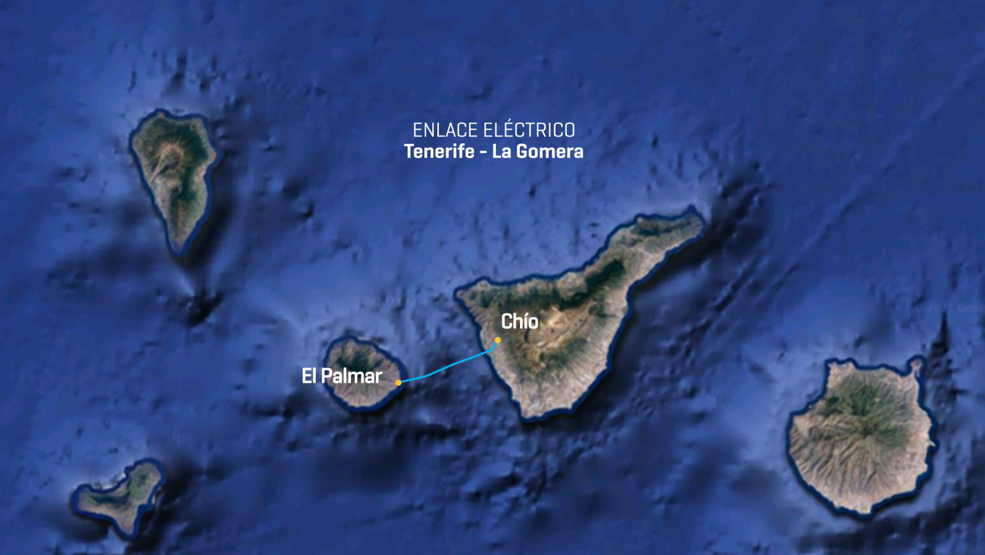 Infografía de la conexión del cable submarino entre La Gomera y Tenerife. / Red Eléctrica de España