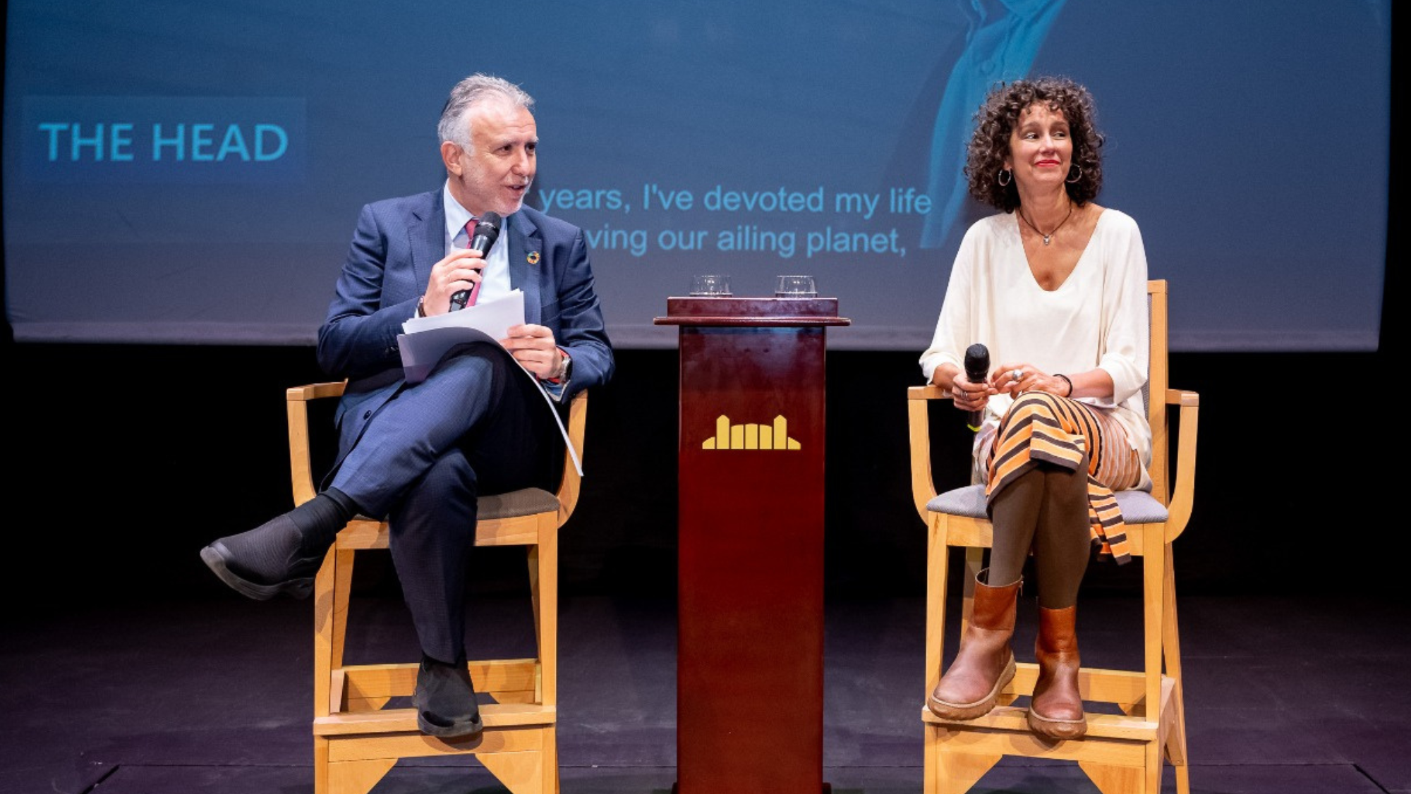El presidente de Canarias, Ángel Víctor Torres y Natacha Mora, la responsable de Canary Island Film./ Gobierno de Canarias