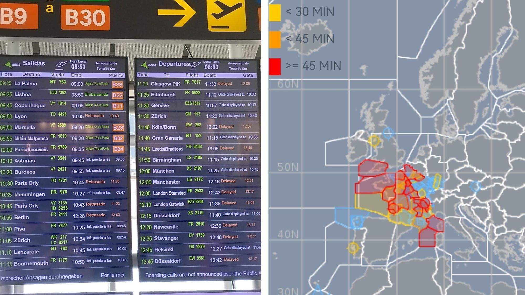 Retrasos desde Canarias en vuelos con destino al resto de Europa. / AH
