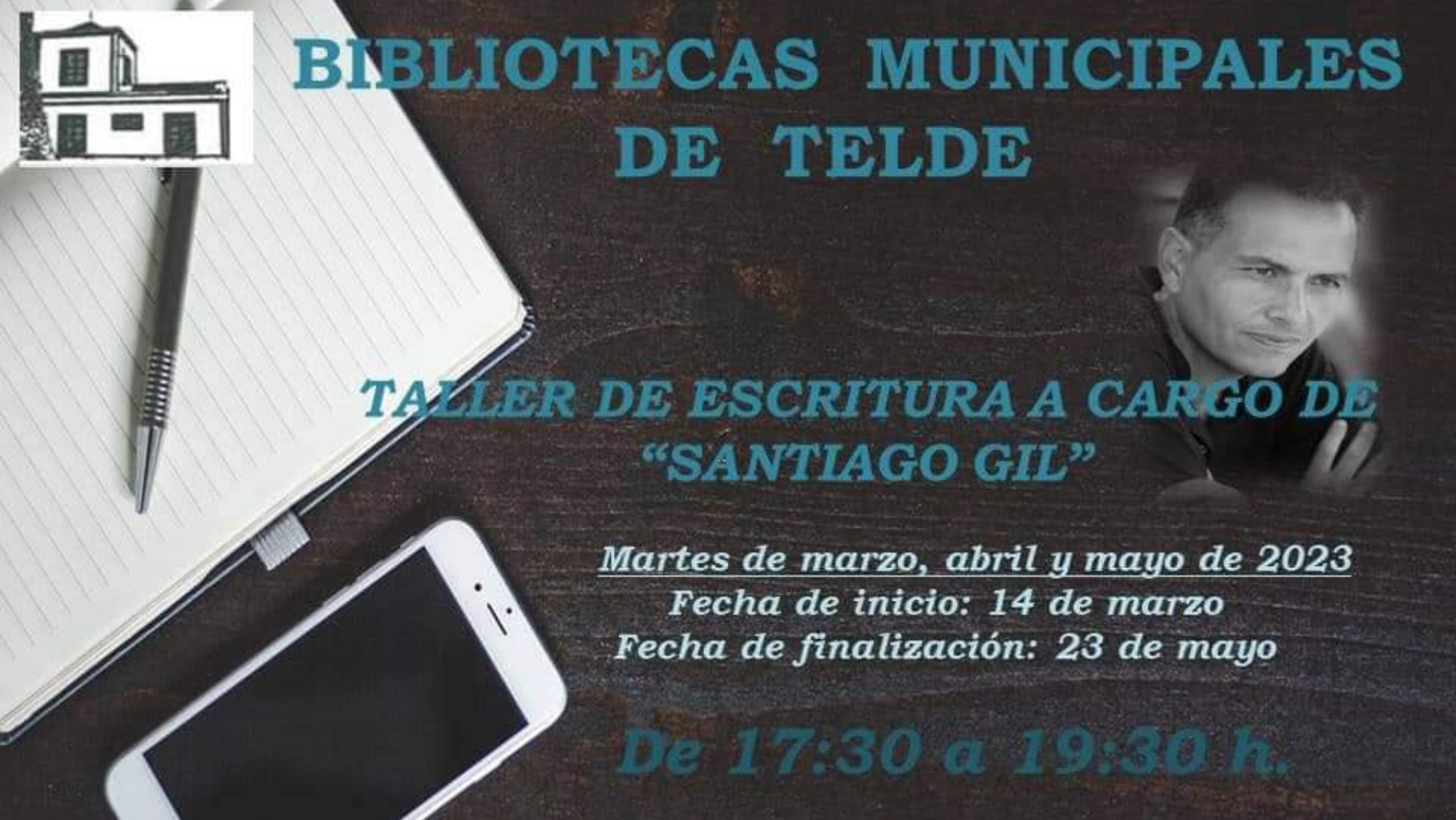 Santiago Gil imparte un curso de escritura en Telde./ Ayuntamiento de Telde