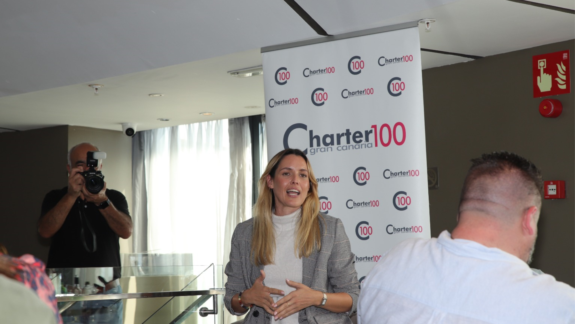 María Fernández este martes en un acto de Charter 100. / Charter 100