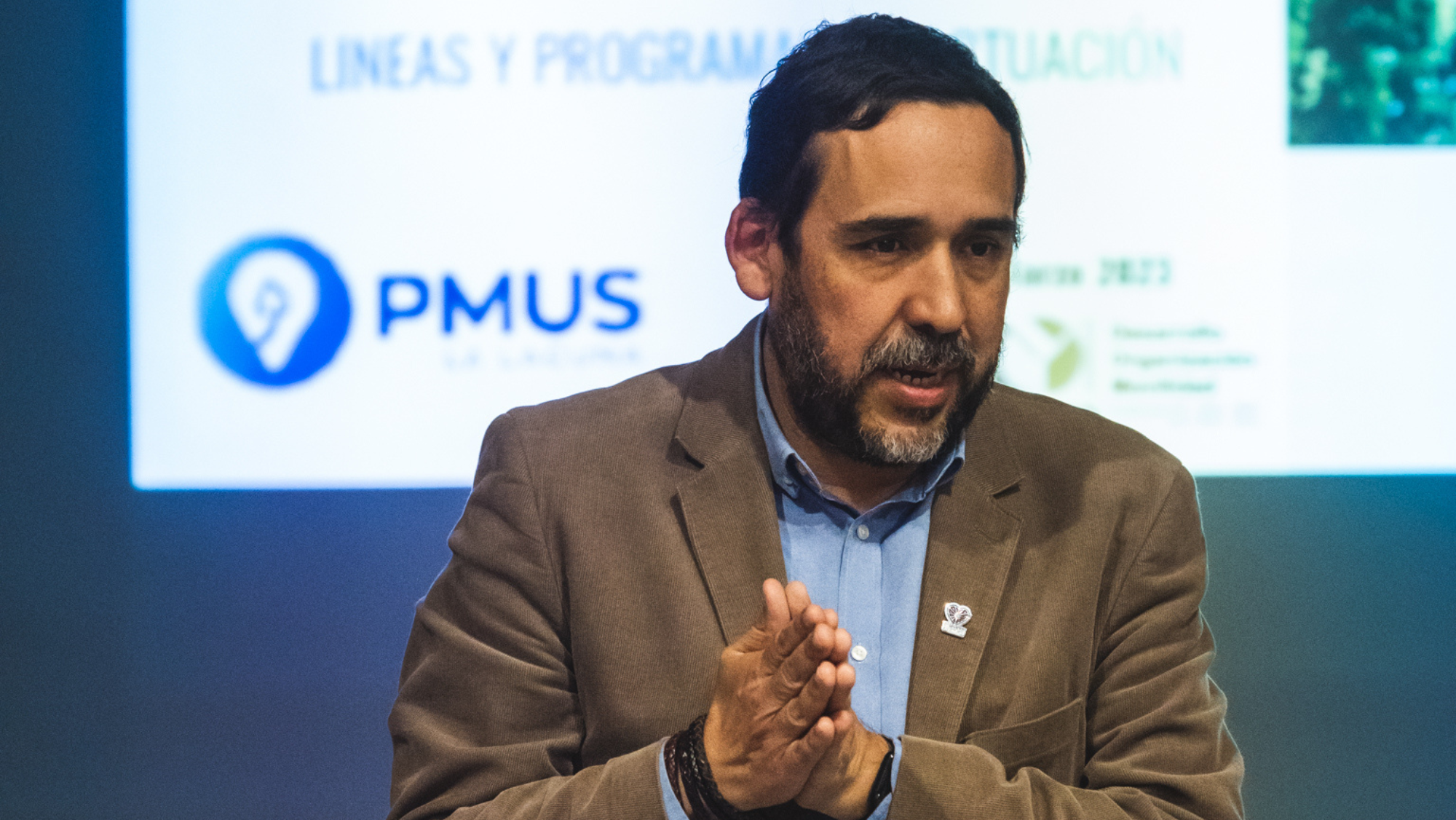 El concejal de Movilidad Sostenible de La Laguna, Rubens Ascanio, en una presentación del Plan de Movilidad Urbana Sostenible./ Cedida