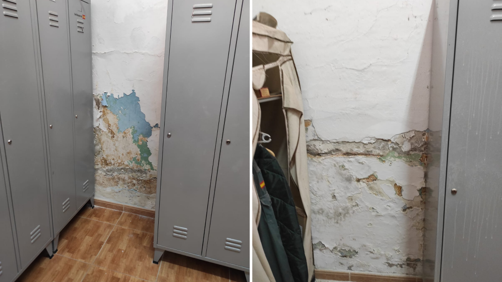 El cuartel de la Orotava, supuestamente pintado por Tejera, está actualmente desconchado y con humedades./ Cedida