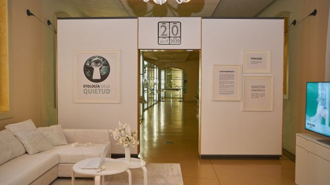 Recreación de un salón durante el confinamiento. / Cedida