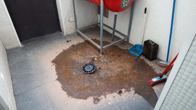 Situación de las cañerías en el Parque de Bomberos. / Cedida