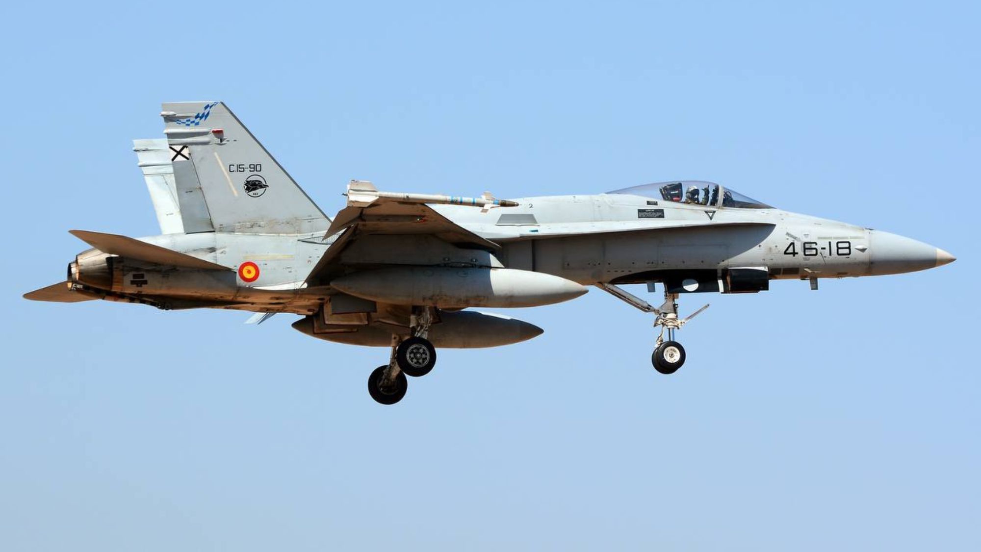 En la imagen, uno de los F 18 de la Base de Gando