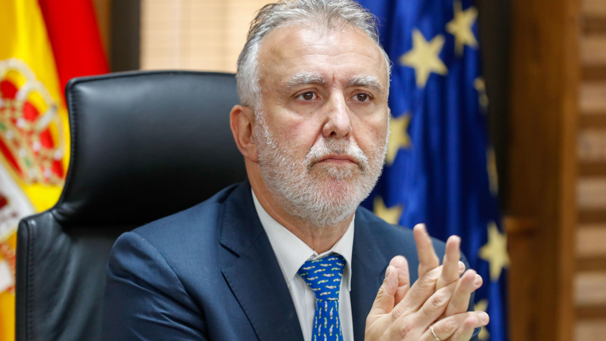 Ángel Víctor Torres reivindica la defensa de Canarias. / EFE Elvira Urquijo A.