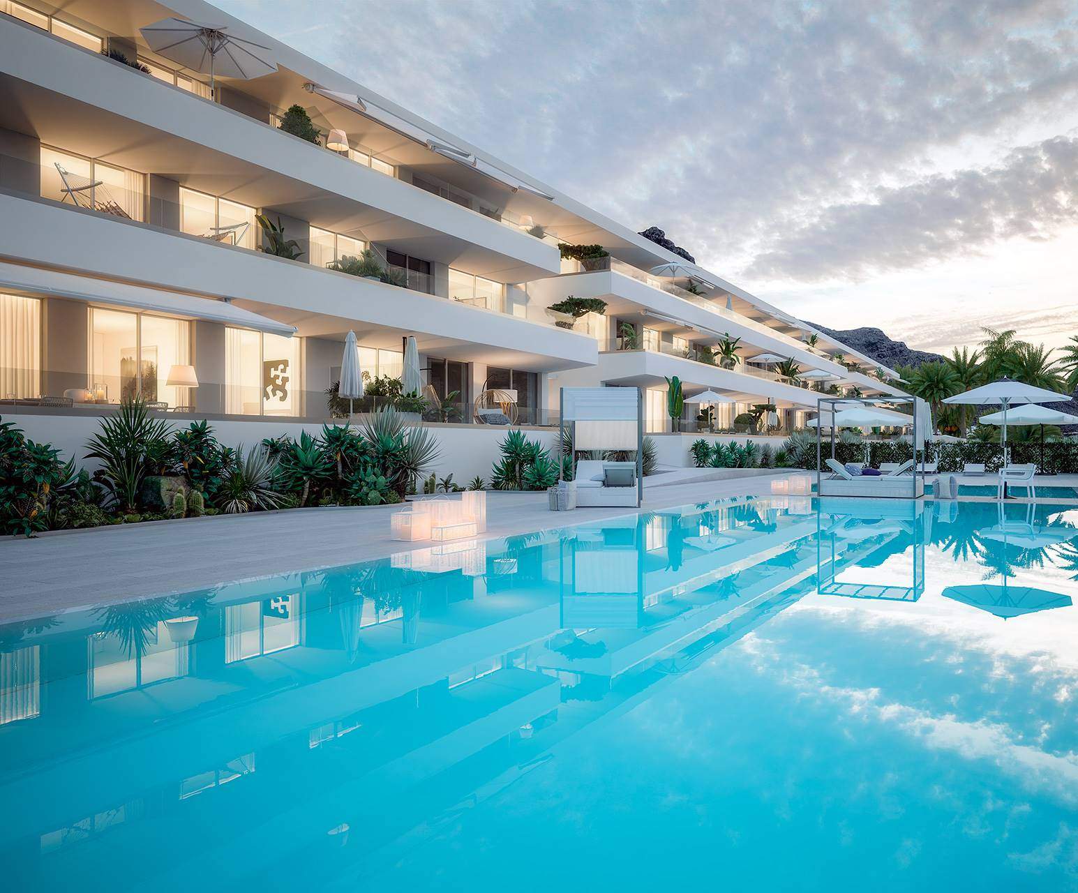 Exterior de Las Terrazas Costa Adeje, una promoción del Grupo Viqueira./ CEDIDA