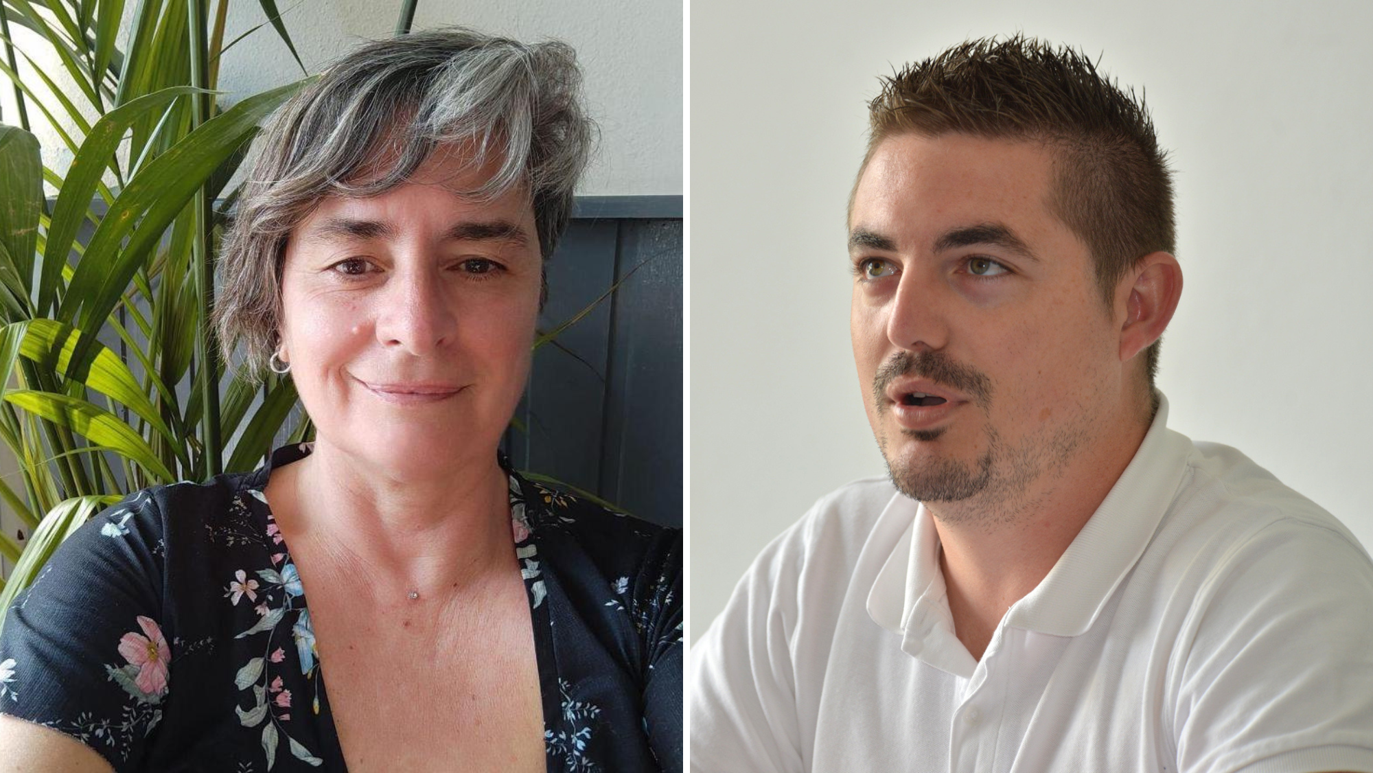 Maite Ruíz (izq.) y Amado Carballo (der.), candidatos de Reunir Canarias al Parlamento y al Cabildo de El Hierro, respectivamente./ MONTAJE ATLÁNTICO HOY