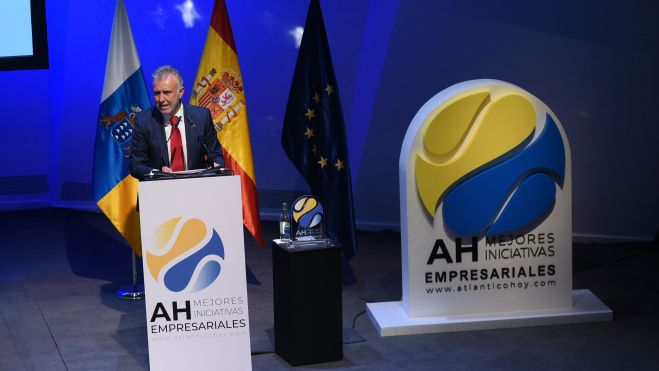 El presidente de Canarias, Ángel Víctor Torres, durante los premios Atlántico Hoy