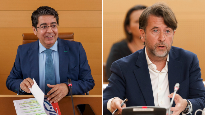 El presidente del Cabildo de Tenerife, Pedro Martín (derecha), y el consejero de Coalición Canaria Carlos Alonso. EFE