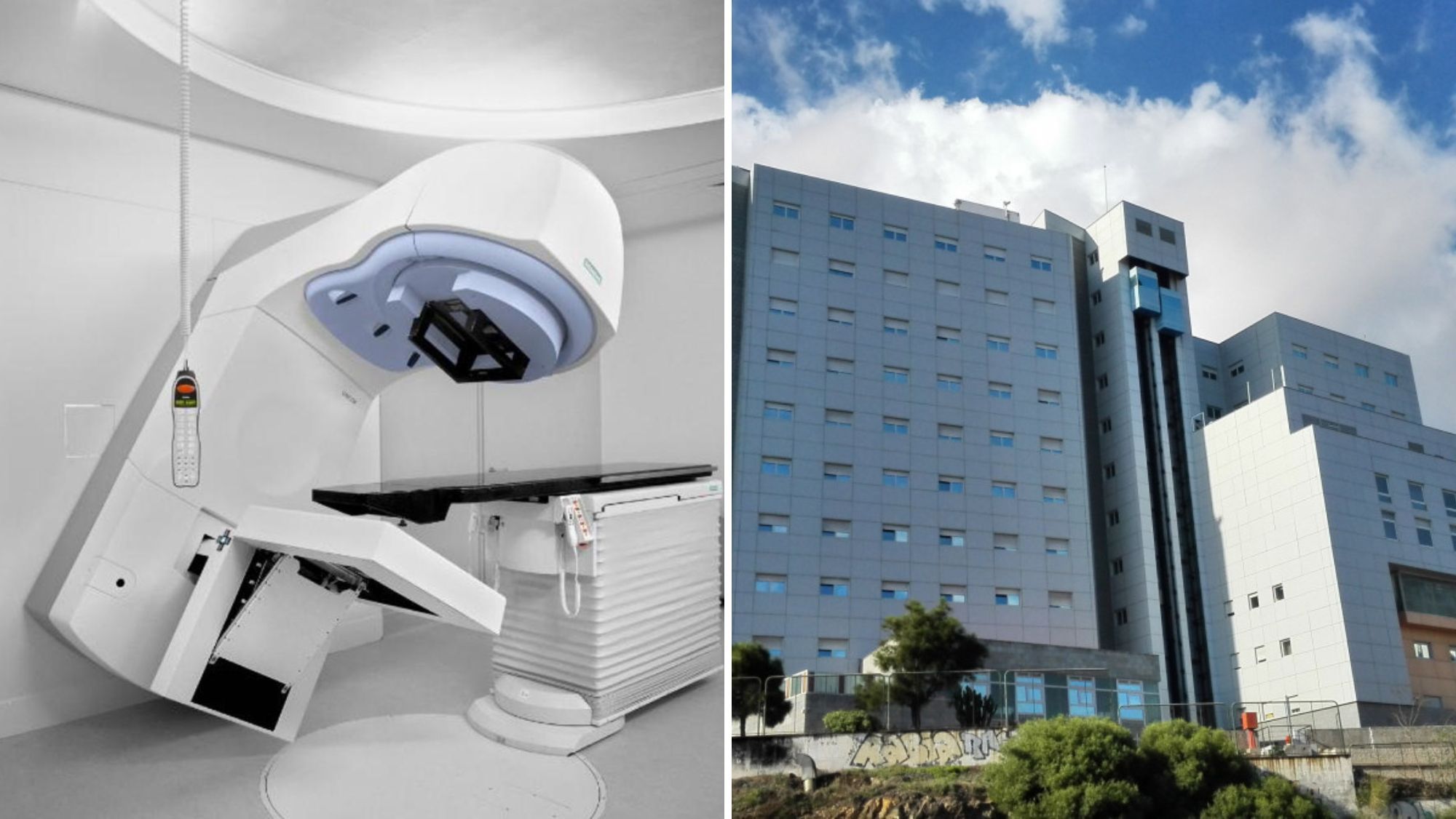 Una máquina de radioterapia llamada acelerador lineal y el HUNSC / AH Una máquina de radioterapia llamada acelerador lineal y el HUNSC / AH