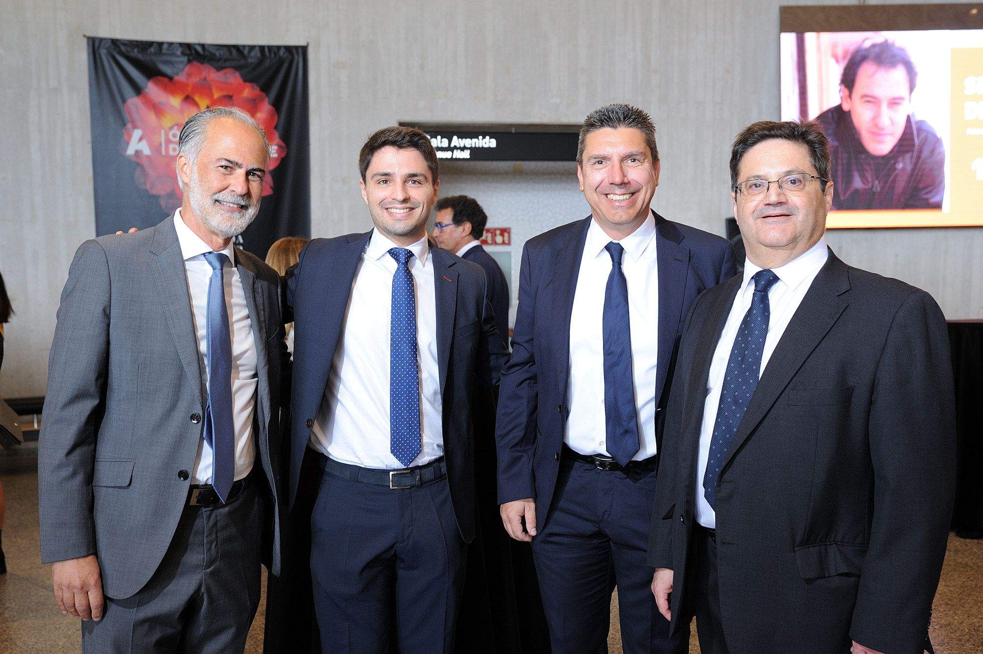 Javier Galván (Bodegas Torres), Rafael Clavijo, jefe comercial de Atlántico Hoy Tenerife, Joan Ramón Casals Osso (Bodegas Torres), y Corviniano Clavijo, presidente de Atlántico Hoy