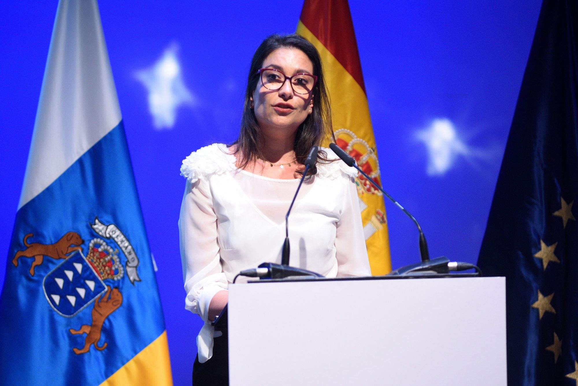 La CEO de Intelequia, Carmen Martín López, durante su discurso tras recibir el premio a Mejor Directiva del Año 