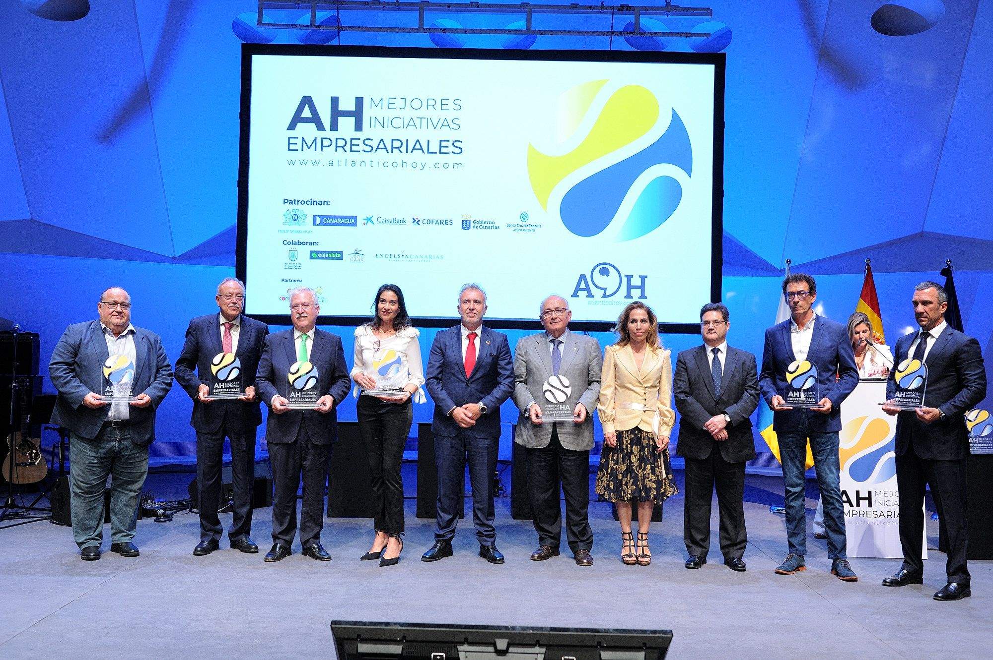 Los premiados de las Mejores Iniciativas Empresariales de Atlántico Hoy 2023./ AH - JESÚS BILBAO