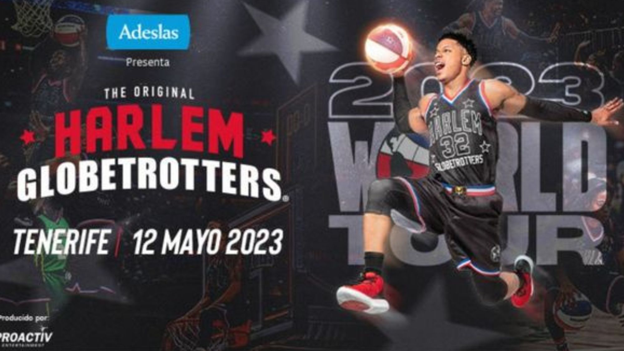 Cartel anunciador de la visita de los Harlem Globetrotters a Tenerife / HARLEM GLOBERTROTTERS
