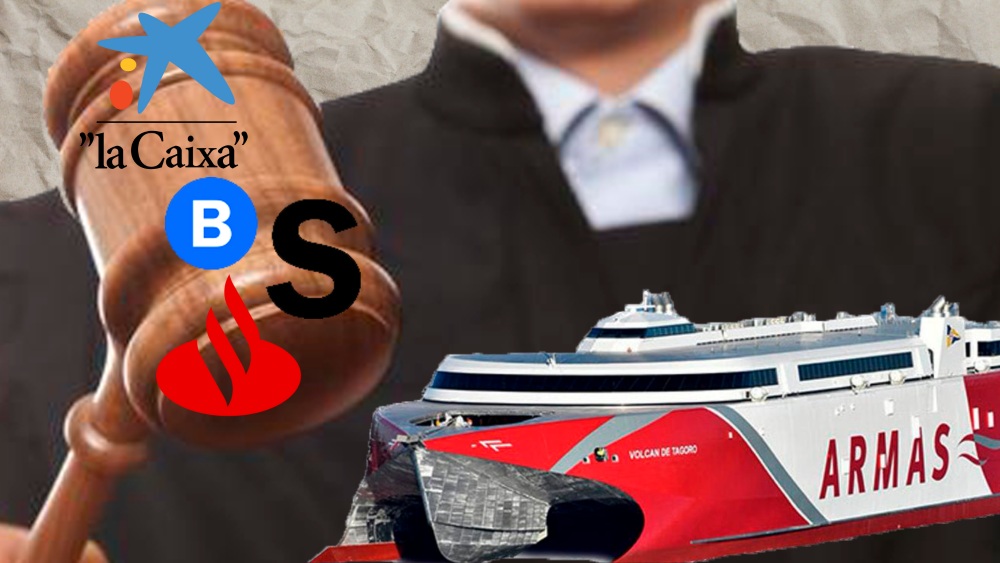 Sabadell, Caixabank y Santander: a juicio el acuerdo de reestructuración de Naviera Armas./ MONTAJE ATLÁNTICO HOY