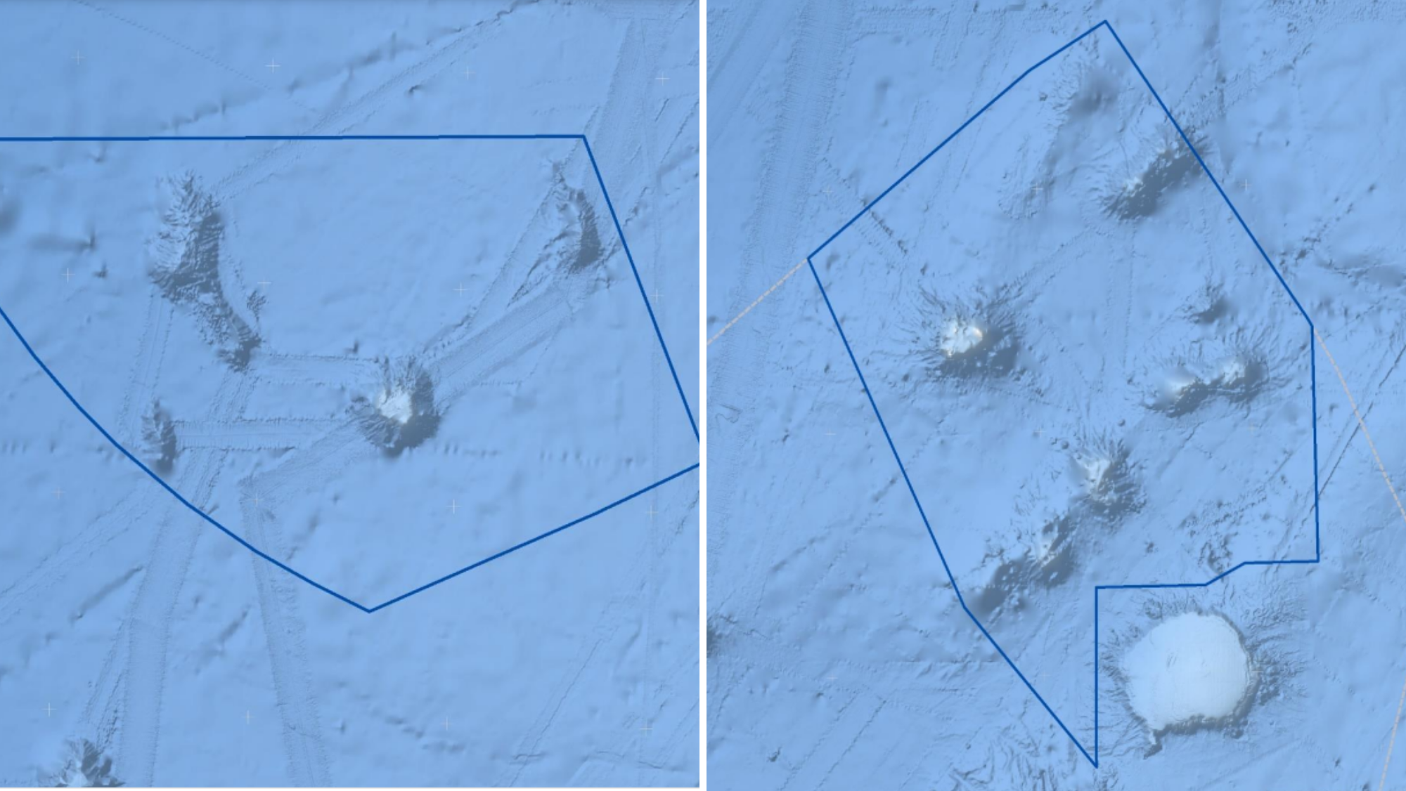 Espacio de los Montes submarinos del suroeste de Canarias (i) y Montes submarinos del noreste de Canarias. PROYECTO MINISTERIAL