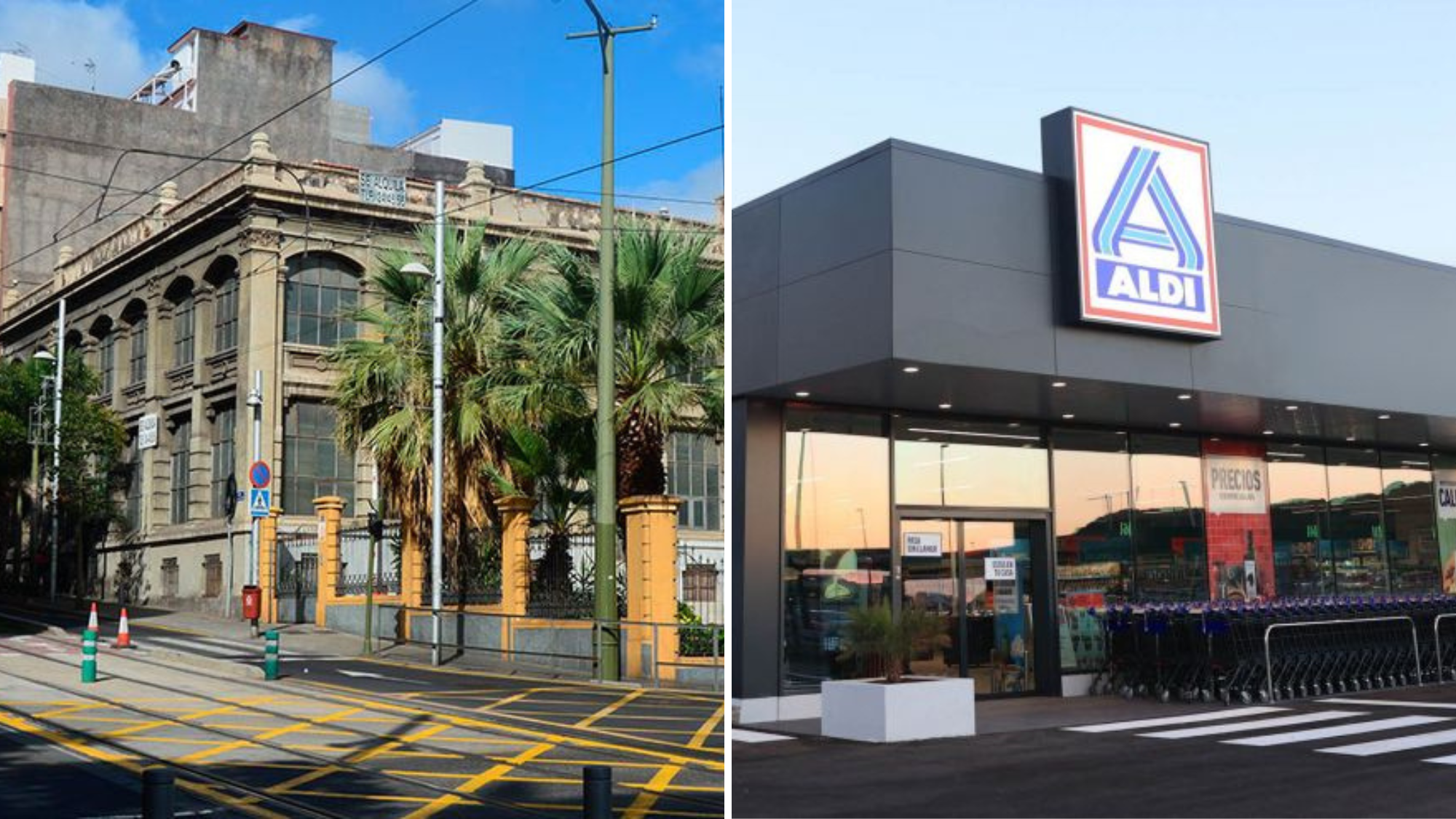 Antigua fábrica de tabacos La Victoria y supermercado de Aldi en Arafo./ SKYSCRAPERCITY - ALDI