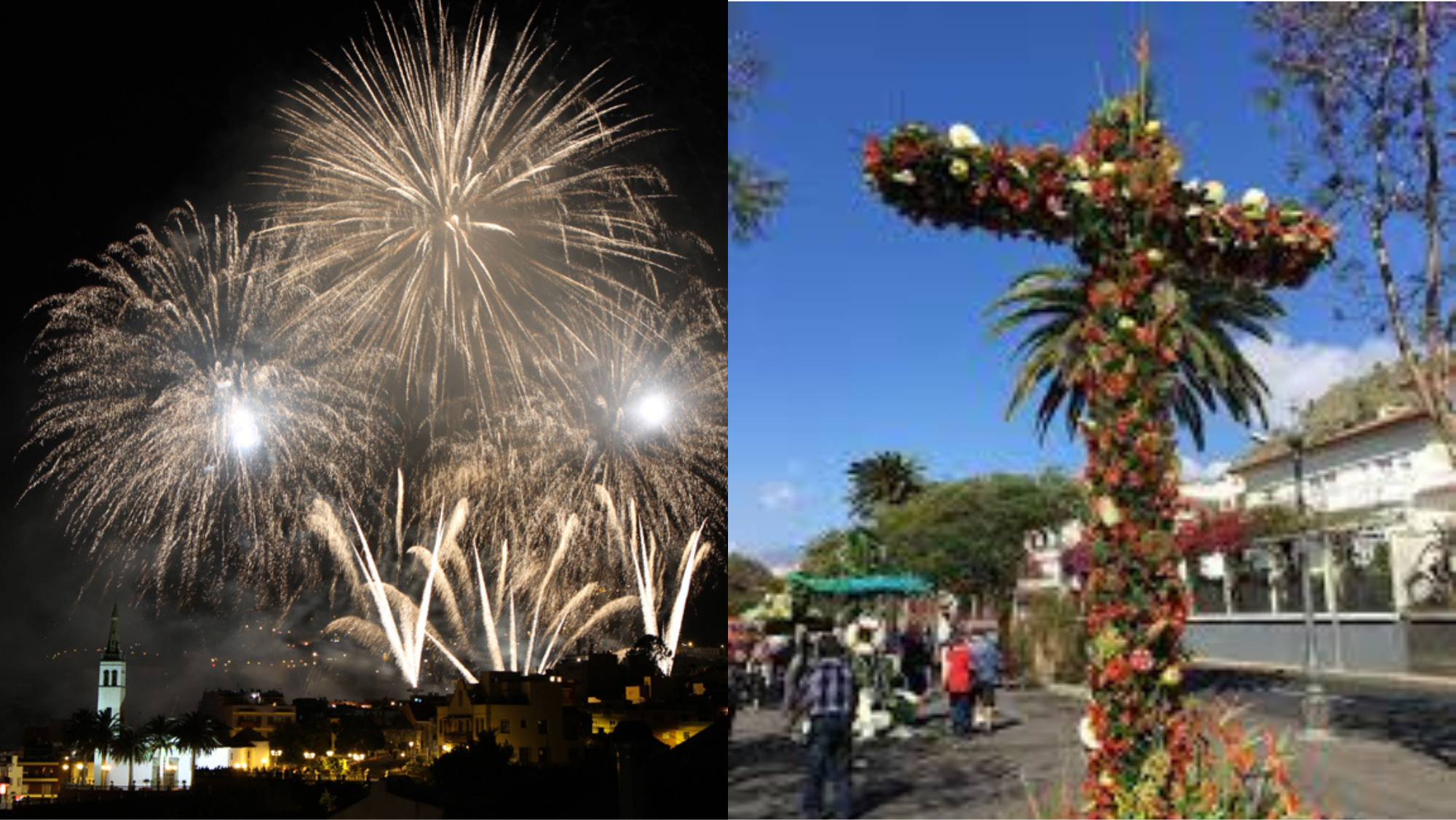 Fuegos de Los Realejos y las cruces de Santa Cruz. / AH
