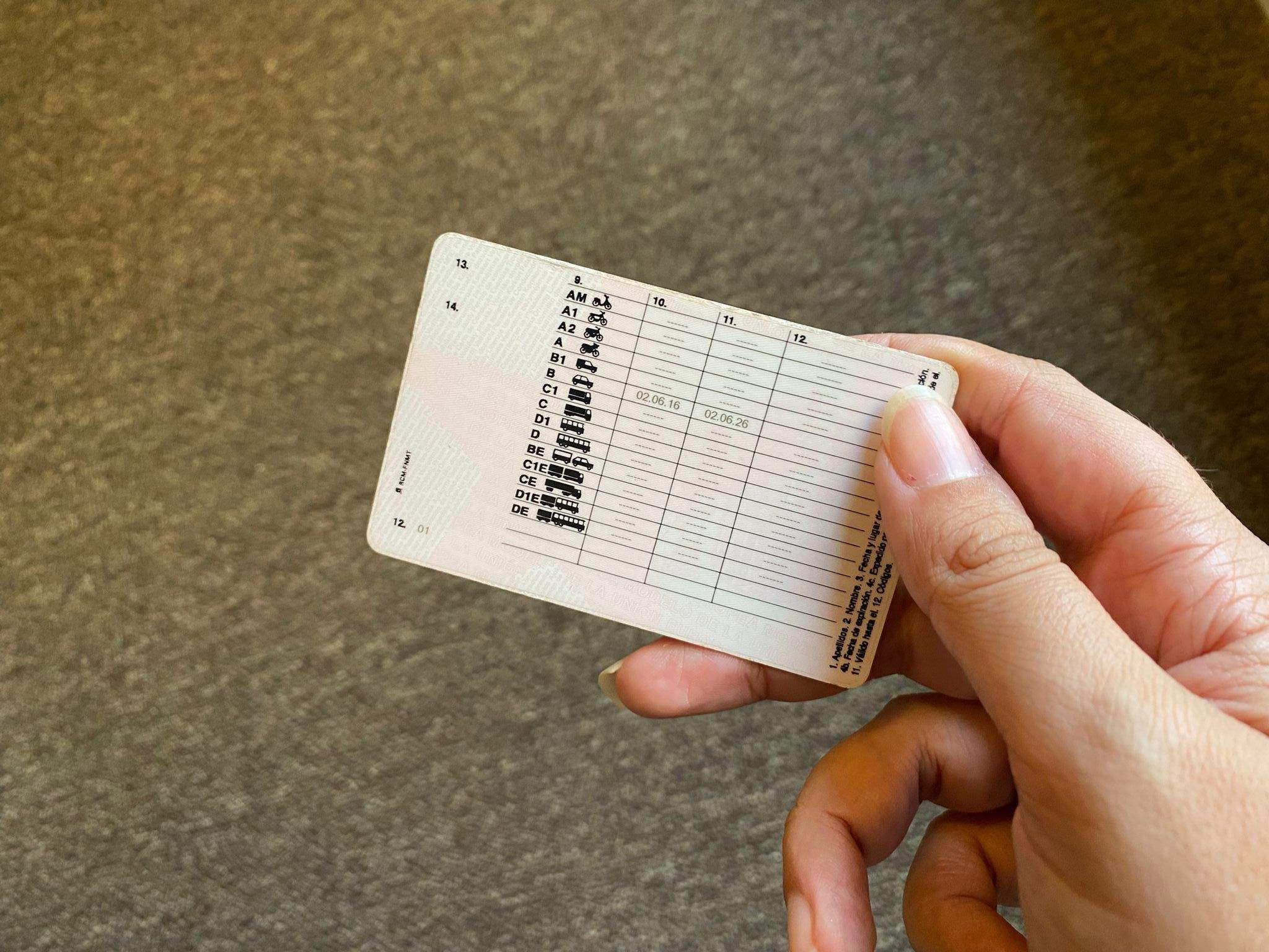 Imagen de un permiso de conducir. / AH