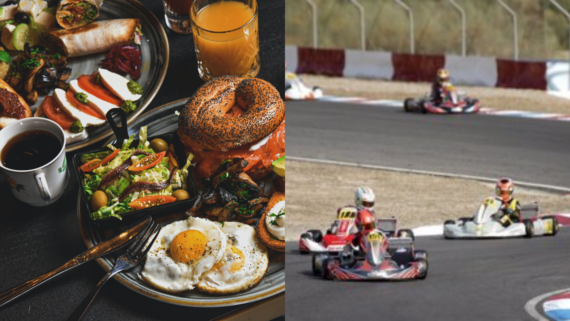 Brunch y karting, dos ideas de regalos para el Día de la Madre. / MONTAJE AH
