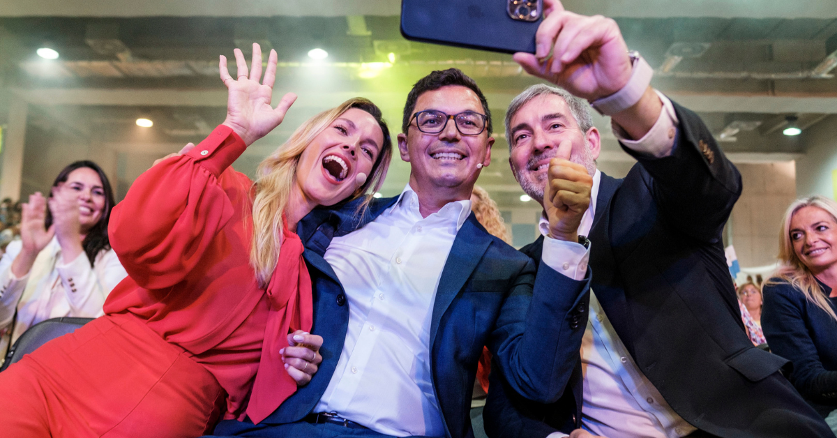 María Fernández, Pablo Rodríguez y Fernando Clavijo de Coalición Canaria / EFE - ÁNGEL MEDINA G.