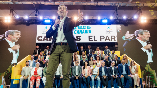 Fernando Clavijo durante su discruso / EFE - ÁNGEL MEDINA G.