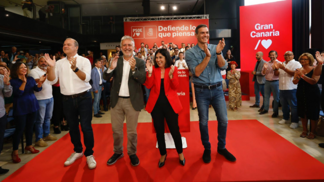 Augusto Hidalgo, Ángel Víctor Torres, Carolina Darias y Pedro Sánchez / PSOE