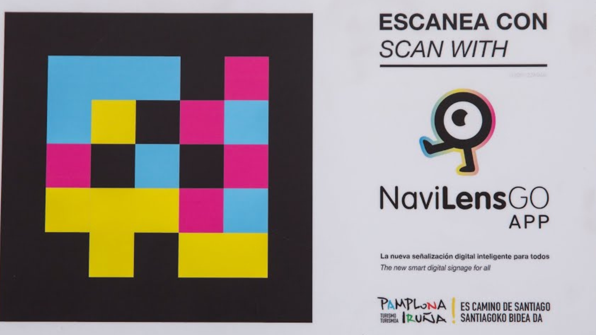 Cartelería de un negocio que utiliza NaviLens./ YOUTUBE