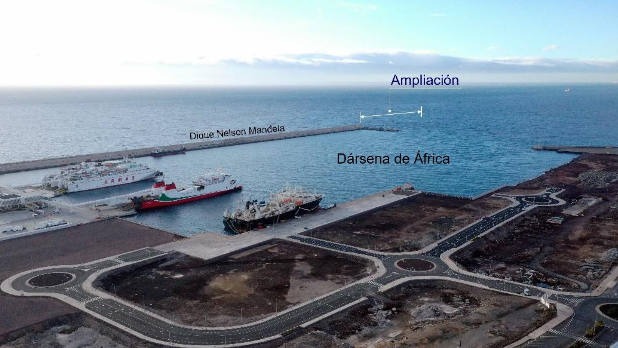 Imagen del dique que se quiere ampliar / MINISTERIO DE TRANSPORTES, MOVILIDAD Y AGENDA URBANA