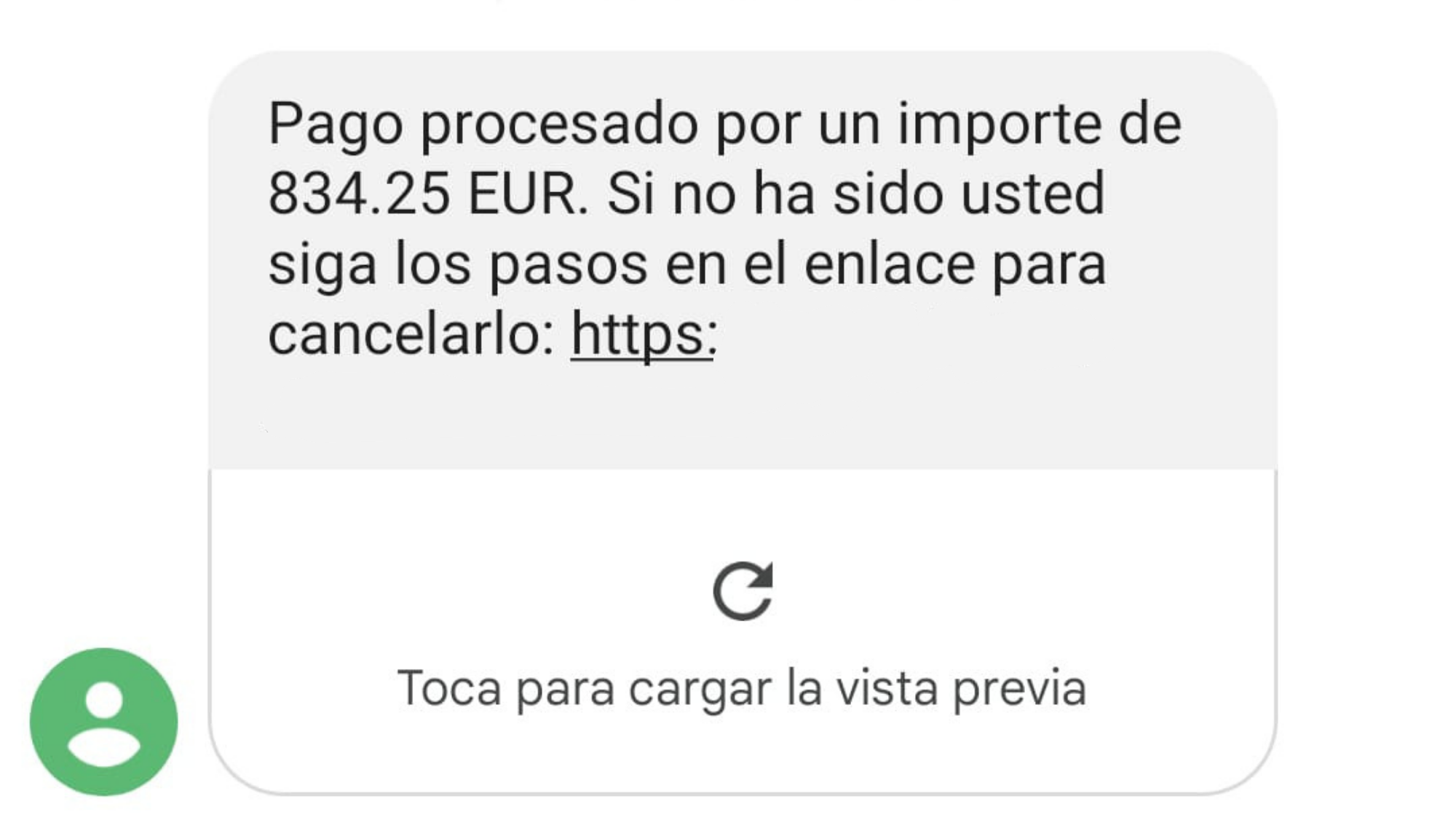 Imagen de un intento de estafa por el metodo smishing  / ATLÁNTICO HOY