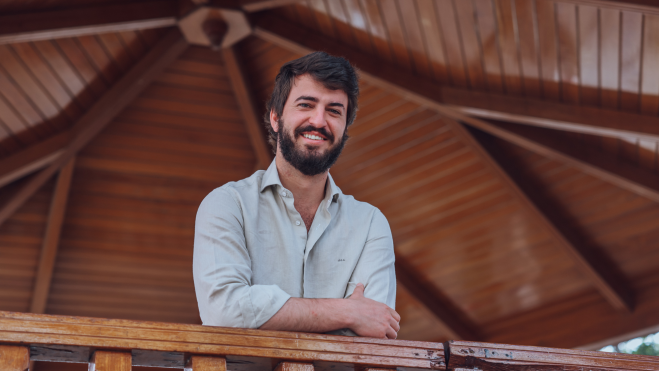 Juan García Gallardo en la plaza de San Gregorio, en Telde / VOX