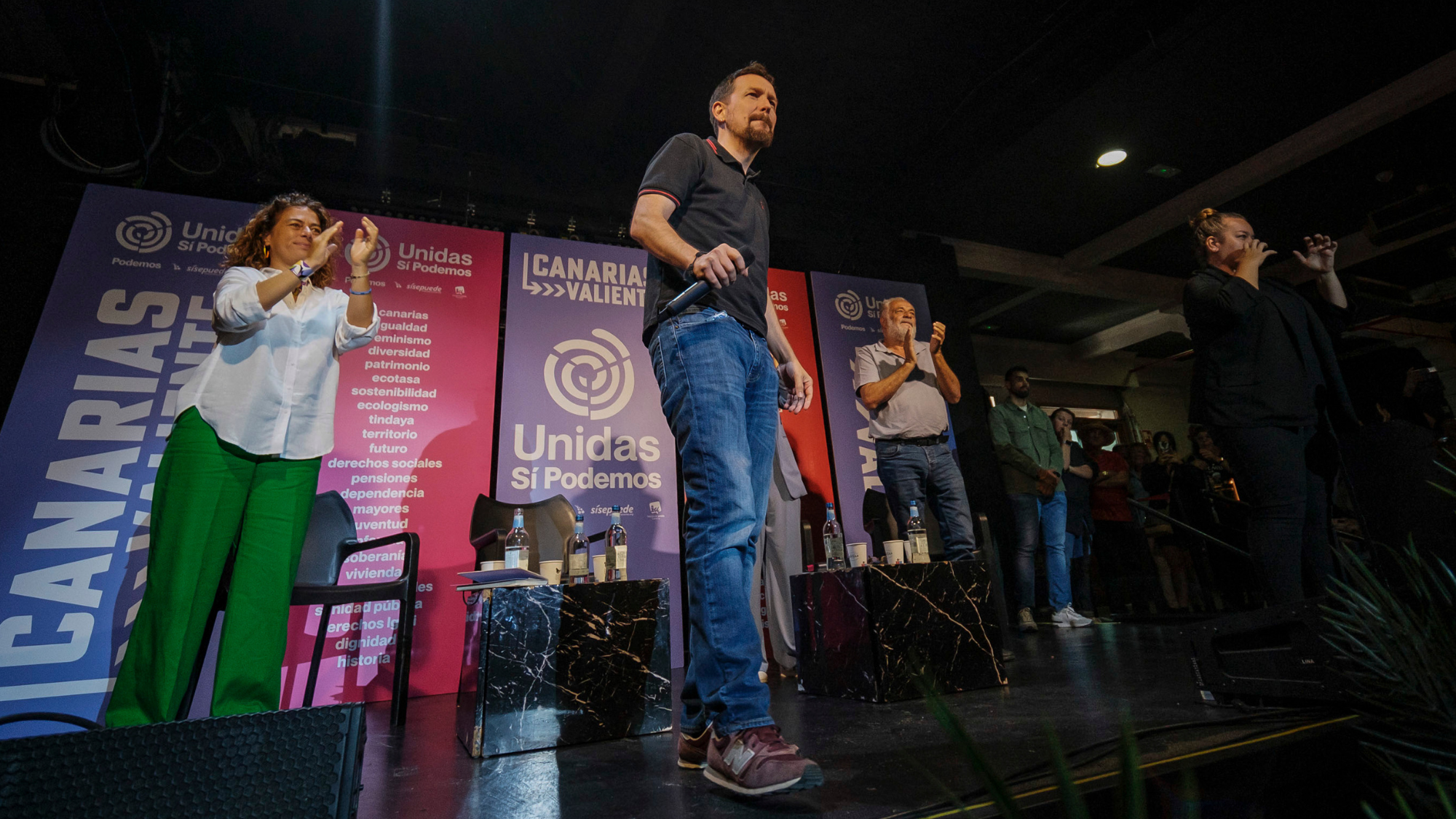 Pablo Iglesias en el mitin de Gran Canaria / EFE - ÁNGEL MEDINA G.