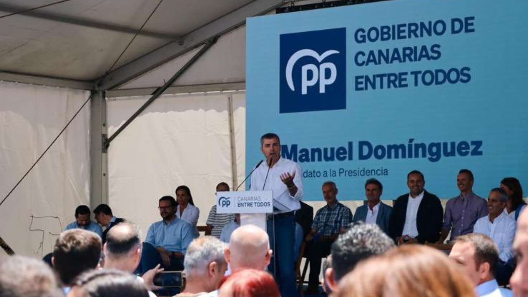 Manuel Domínguez durante un mitin este domingo / PARTIDO POPULAR