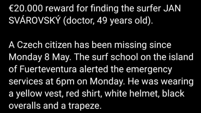 Anuncio publicado por los amigos del desaparecido. CEDIDA