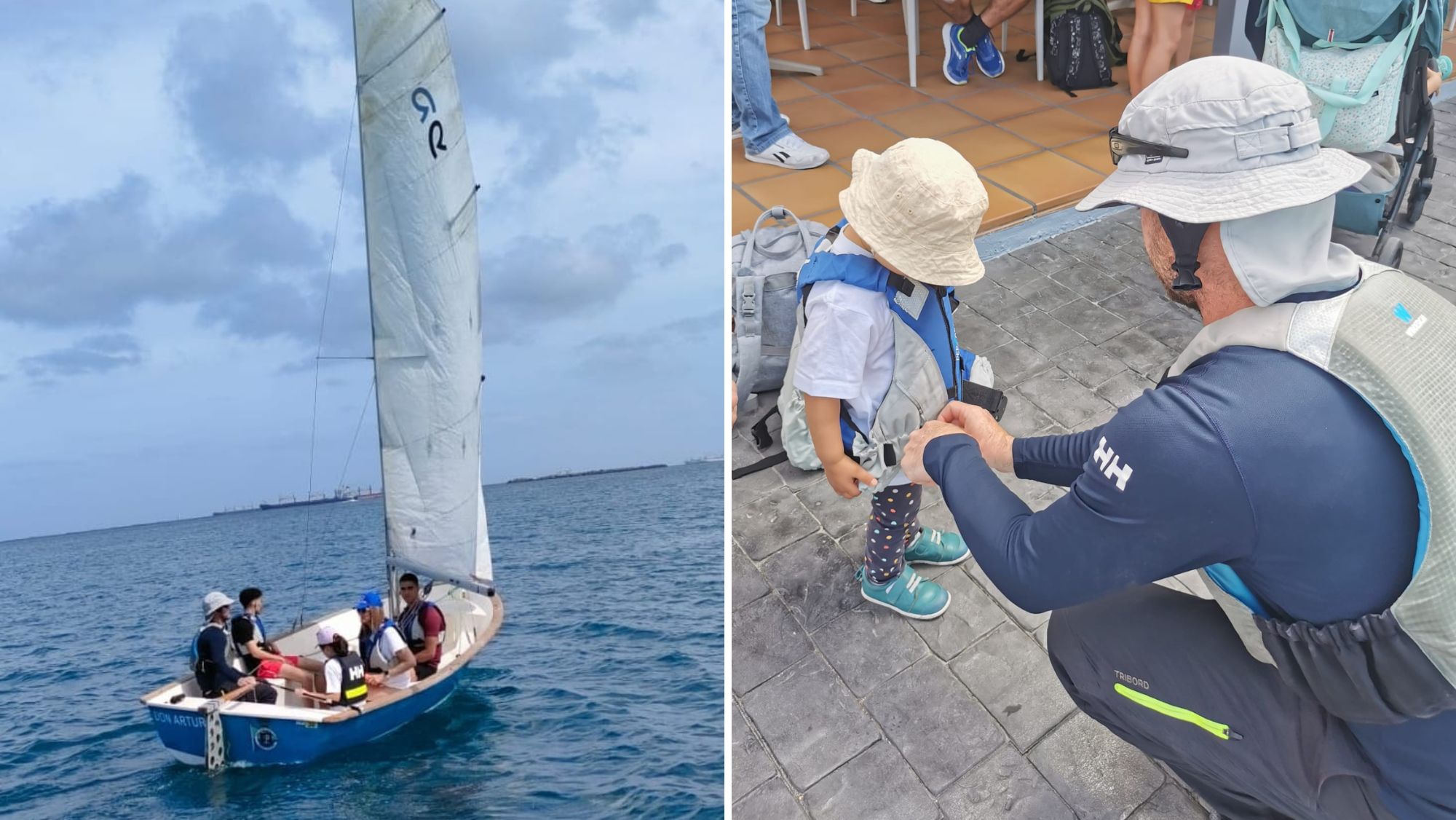 Imagen de familiares de la ONG Pequeño Valiente practicando vela en el Real Club Náutico / REAL CLUB NÁUTICO