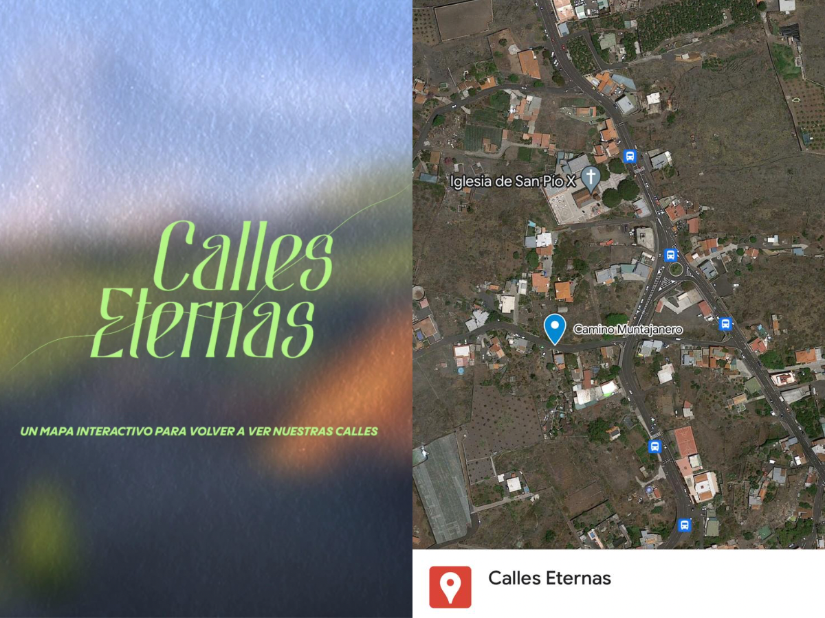 Logo y mapa de 'Calles Eternas'. / CEDIDAS
