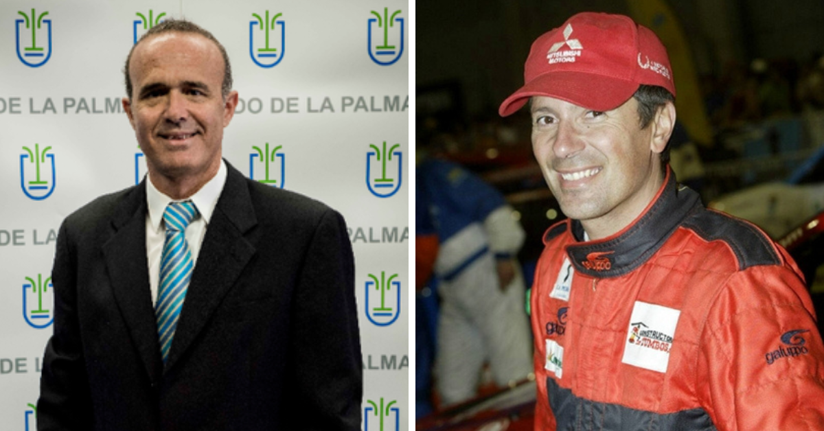 A la izquierda, Raul Camacho, consejero de Turismo y Deportes del Cabildo de La Palma. A la derecha, Santiago Concepción, presidente del club de karts CD Team Concepción./ MONTAJE AH