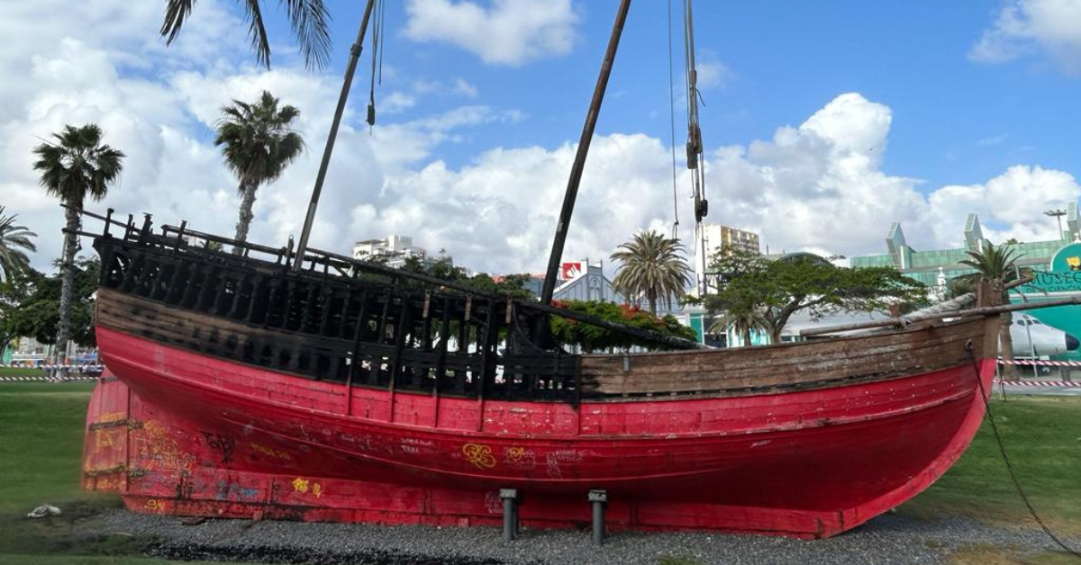 Así ha quedado la réplica de 'La Niña' / ATLÁNTICO HOY - LUNA MOYA