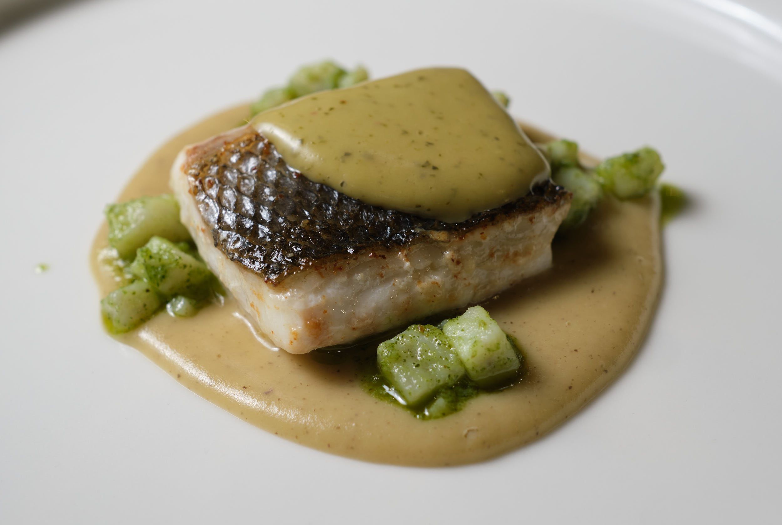 Plato de lubina del ganador, Roberto Couto./ CEDIDA